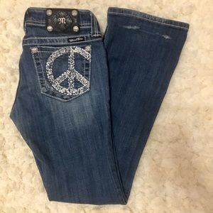 Buckle peace sign miss me jeans